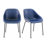 Corinna Side Chair in Vintage Dark Blue - Set of 2