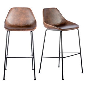 Corinna Bar Stool in Vintage Brown - Set of 2