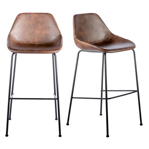 Corinna Bar Stool in Vintage Brown - Set of 2