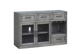 Shelter Cove Gray Farmhouse Server/TV Stand with Stem Wear Storage