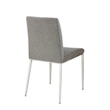 Rasmus Side Chair with Light Gray Seat and Back with Brushed Stainless Steel Legs - Set of 2