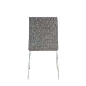 Rasmus Side Chair with Light Gray Seat and Back with Brushed Stainless Steel Legs - Set of 2