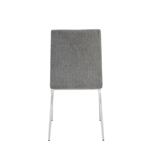 Rasmus Side Chair with Light Gray Seat and Back with Brushed Stainless Steel Legs - Set of 2