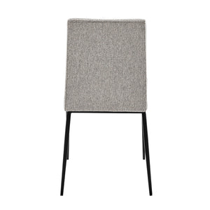 Rasmus Side Chair with Dark Gray Leatherette and Light Gray Fabric with Matte Black Legs - Set of 2