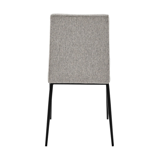 Rasmus Side Chair with Dark Gray Leatherette and Light Gray Fabric with Matte Black Legs - Set of 2