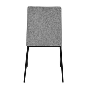 Rasmus Side Chair with Light Brown Leatherette and Gray Fabric with Matte Black Legs - Set of 2
