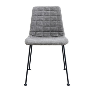 Elma Side Chair in Light Gray Fabric with Matte Black Frame and Legs - Set Of 2