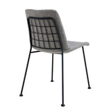Elma Side Chair in Light Gray Fabric with Matte Black Frame and Legs - Set Of 2