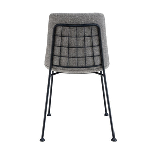 Elma Side Chair in Light Gray Fabric with Matte Black Frame and Legs - Set Of 2