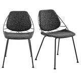Linnea Side Chair In Black Fabric with Matte Black Frame and Legs - Set of 2