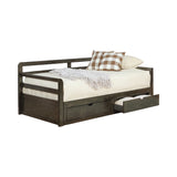 Sorrento Country Rustic 2-drawer Daybed with Extension Trundle Grey