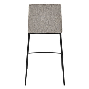 Rasmus-C Counter Stool with Dark Gray Leatherette and Light Gray Fabric with Matte Black Legs - Set of 2
