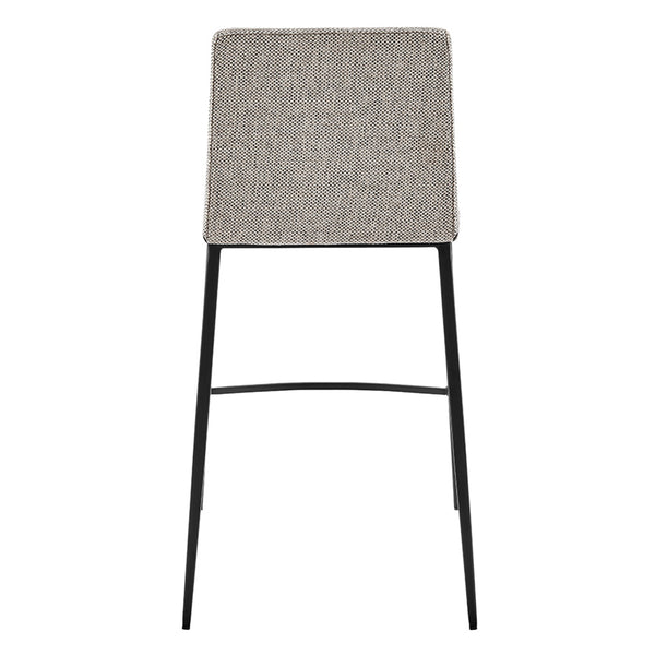 Rasmus-C Counter Stool with Dark Gray Leatherette and Light Gray Fabric with Matte Black Legs - Set of 2
