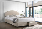 Newdale Contemporary 2-drawer Upholstered Storage Bed Beige