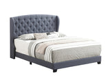 Krome Modern Upholstered Bed with Demi-wing Headboard