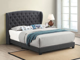 Krome Modern Upholstered Bed with Demi-wing Headboard
