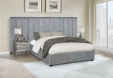 Arles Contemporary Vertical Channeled Tufted Wall Panel Grey