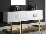 Beth Stainless Steel Contemporary  Sideboard/Buffet - 64" W x 18" D x 31" H