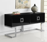 Beth Engineered Wood / Stainless Steel Contemporary  Sideboard/Buffet - 64" W x 18" D x 31" H