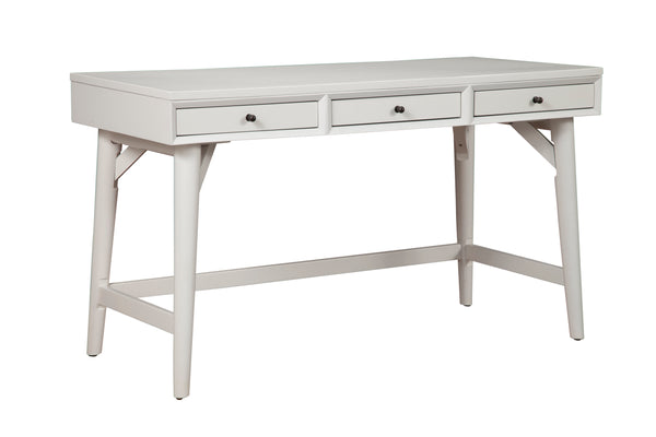 Alpine Furniture Flynn Large Desk, White 966-W-66 White Mahogany Solids & Okoume Veneer 52 x 24 x 30.5