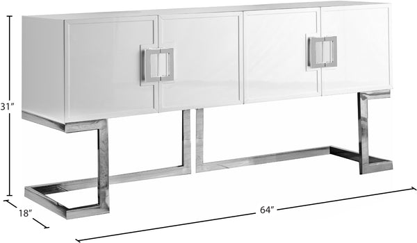 Beth Engineered Wood / Stainless Steel Contemporary  Sideboard/Buffet - 64" W x 18" D x 31" H