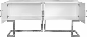 Beth Engineered Wood / Stainless Steel Contemporary  Sideboard/Buffet - 64" W x 18" D x 31" H