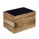 Sagebrook Home Transitional Wood 14" Square Planter On Metal Base, Brown/black 15186 Brown Metal