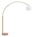 HomeRoots Brushed Brass Modern Arc Floor Lamp 309024-HOMEROOTS 309024