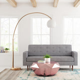 HomeRoots Brushed Brass Modern Arc Floor Lamp 309024-HOMEROOTS 309024