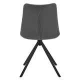 Vind Swivel Side Chair in Gray Leatherette with Black Steel Legs - Set of 1