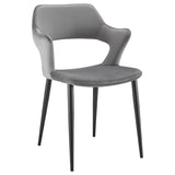 Vidar Side Chair in Gray Velvet with Black Steel Legs - Set of 1