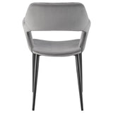 Vidar Side Chair in Gray Velvet with Black Steel Legs - Set of 1