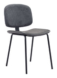 English Elm EE2710 100% Polyester, 100% Polyurethane, Plywood, Steel Modern Commercial Grade Dining Chair Set - Set of 2 Gray, Black 100% Polyester, 100% Polyurethane, Plywood, Steel