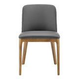 Tilde Side Chair in Gray Leatherette with Walnut Legs - Set of 2
