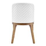 Tilde Side Chair in White Leatherette with Walnut Legs - Set of 2