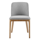 Tilde Side Chair in Light Gray Fabric with Walnut Legs - Set of 2