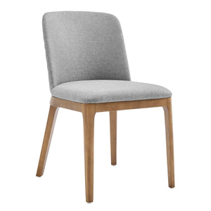 Tilde Side Chair in Light Gray Fabric with Walnut Legs - Set of 2