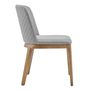 Tilde Side Chair in Light Gray Fabric with Walnut Legs - Set of 2