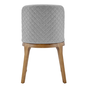 Tilde Side Chair in Light Gray Fabric with Walnut Legs - Set of 2