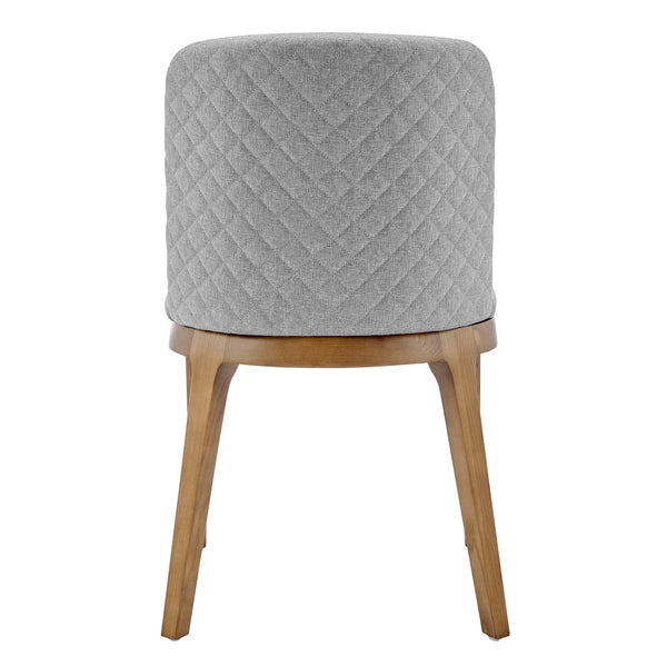 Tilde Side Chair in Light Gray Fabric with Walnut Legs - Set of 2