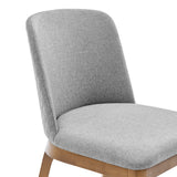 Tilde Side Chair in Light Gray Fabric with Walnut Legs - Set of 2
