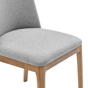 Tilde Side Chair in Light Gray Fabric with Walnut Legs - Set of 2