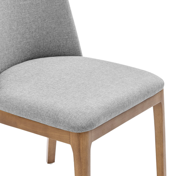 Tilde Side Chair in Light Gray Fabric with Walnut Legs - Set of 2