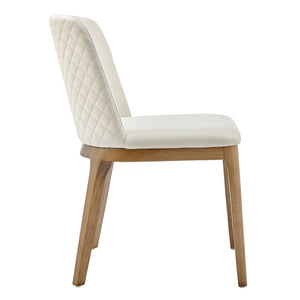 Tilde Side Chair in Sand Fabric with Walnut Legs - Set of 2