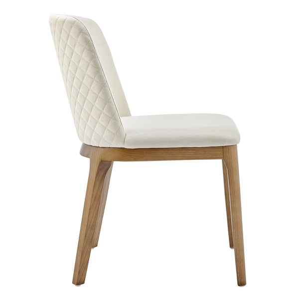 Tilde Side Chair in Sand Fabric with Walnut Legs - Set of 2