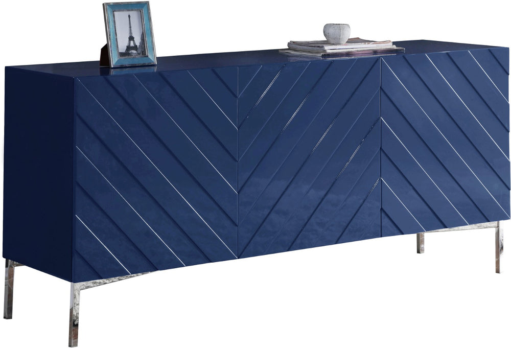 Collette Engineered Wood / Stainless Steel Contemporary  Sideboard/Buffet - 64" W x 18" D x 31" H