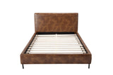 Alpine Furniture Sophia Standard King Faux Leather Platform Bed, Brown 6902EK-BRN Brown Faux Leather with plywood wooden frame 90 x 83 x 44