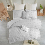 Brooklyn Shabby Chic 100% Cotton Jaquard 7Pcs Comforter Set W/ All Over Woven Cotton Dots