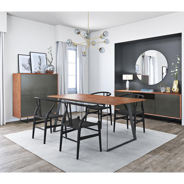 Anderson 71" Rectangular Dining Table in American Walnut with Black Steel Base