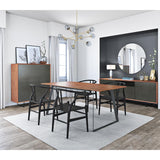 Anderson 71" Rectangular Dining Table in American Walnut with Black Steel Base